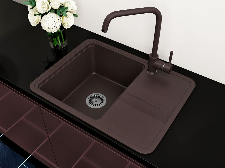 Гранітна кухонна мийка Lexona MINOLA Коричнева