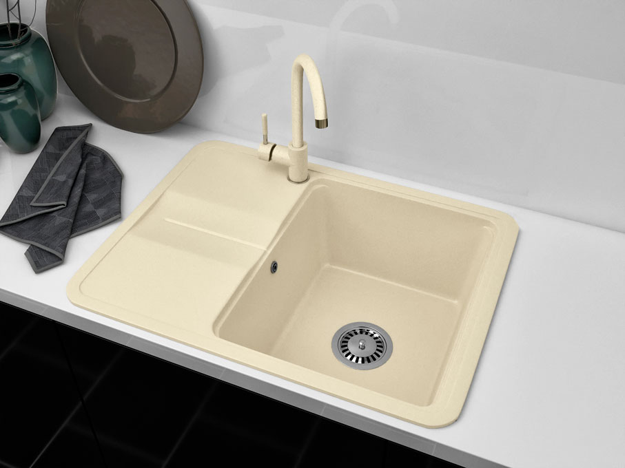 Гранітна кухонна мийка Lexona MINOLA Бежевий