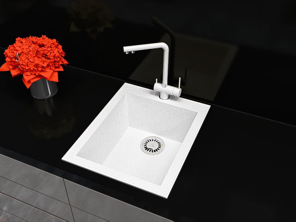  Гранітна кухонна мийка Lexona MIRA Compact біла