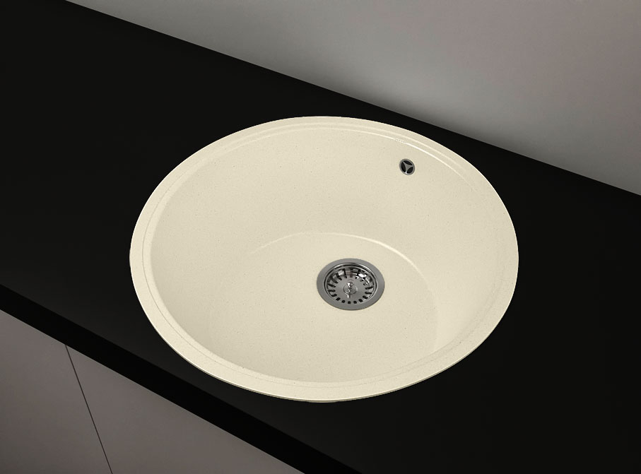 Гранитная кухонная мойка Lexona OLIVA бежевая