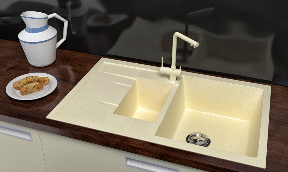 Гранітна кухонна мийка Lexona Omnia бежева