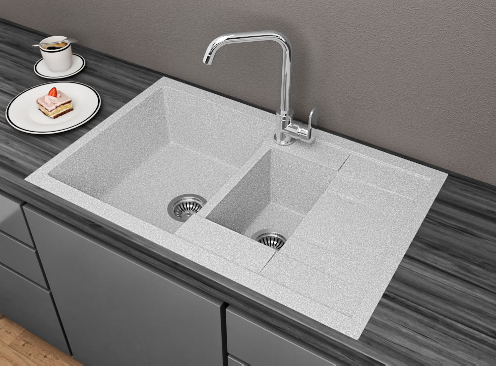 Гранітна кухонна мийка Lexona Omnia сіра