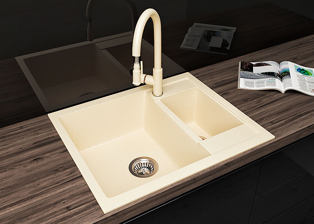 Гранитная кухонная мойка Lexona Omnia Compact бежевая