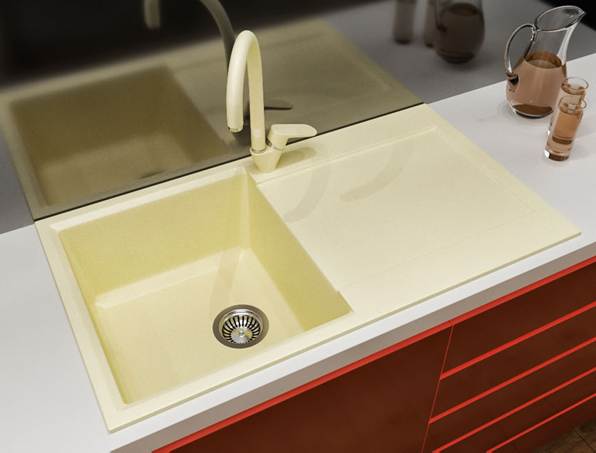 Гранітна кухонна мийка Lexona SOFIA бежева