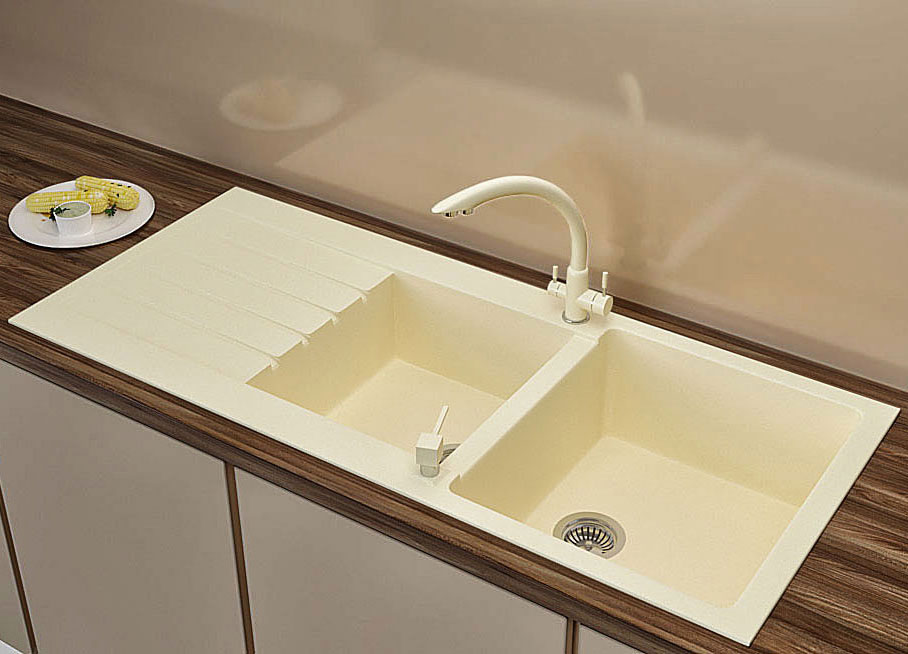 Гранітна кухонна мийка Lexona Status бежева