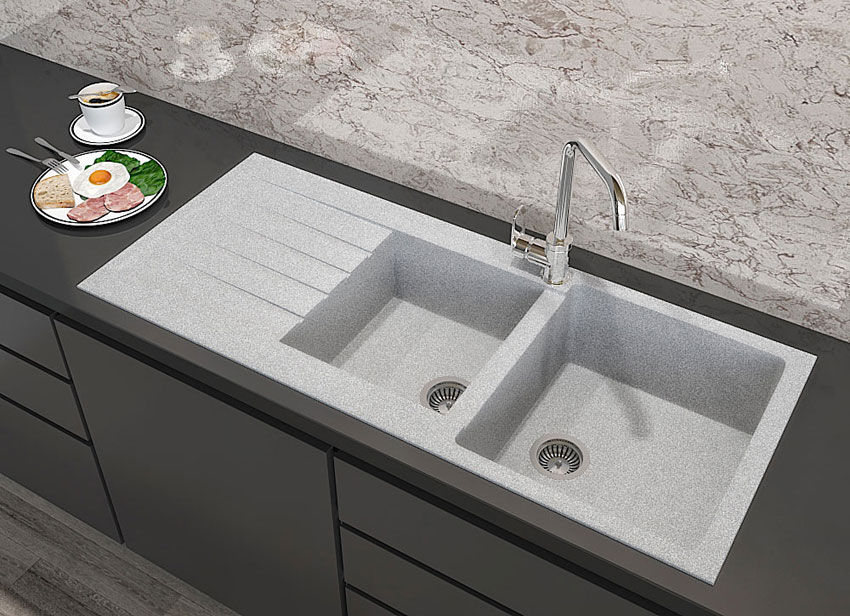 Гранітна кухонна мийка Lexona Status сіра