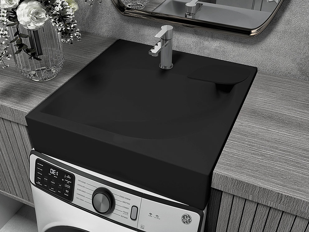 Черный Умывальник, Раковина, над стиральную машину Status Lif Black