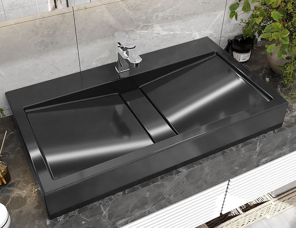 Умывальник, Раковина, накладной Status MIRAGE 80 Black
