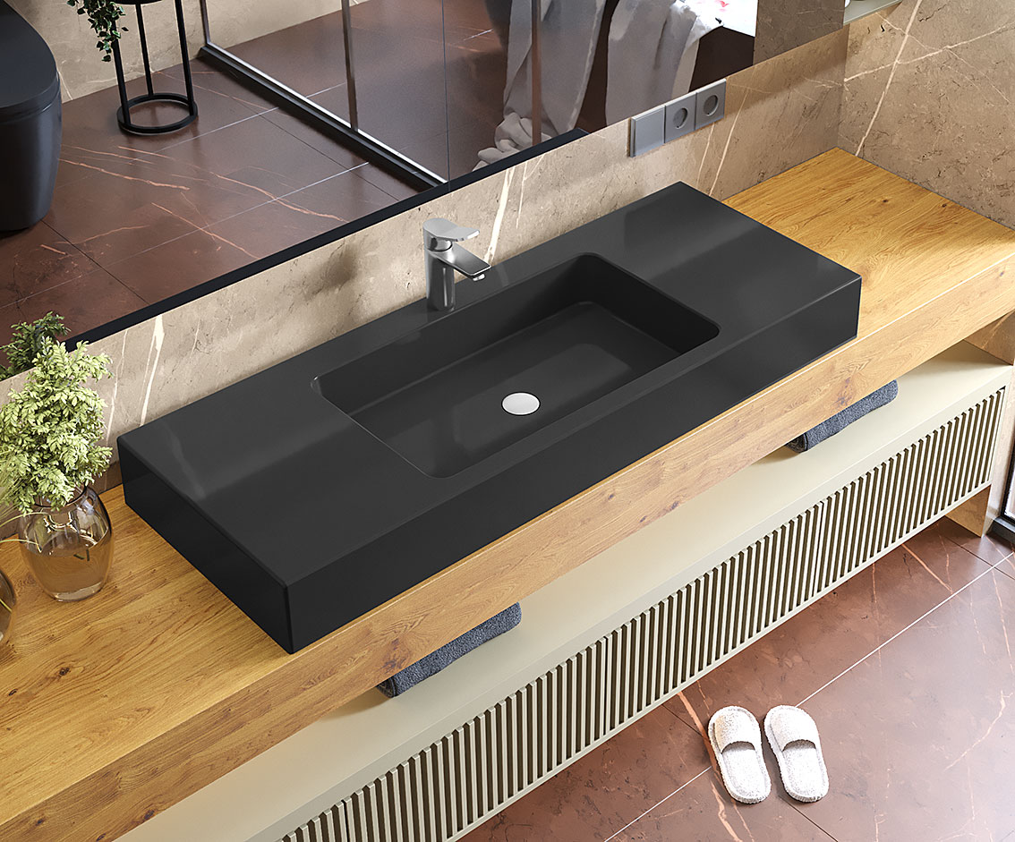 Умывальник, Раковина накладная Status Red 120 Black