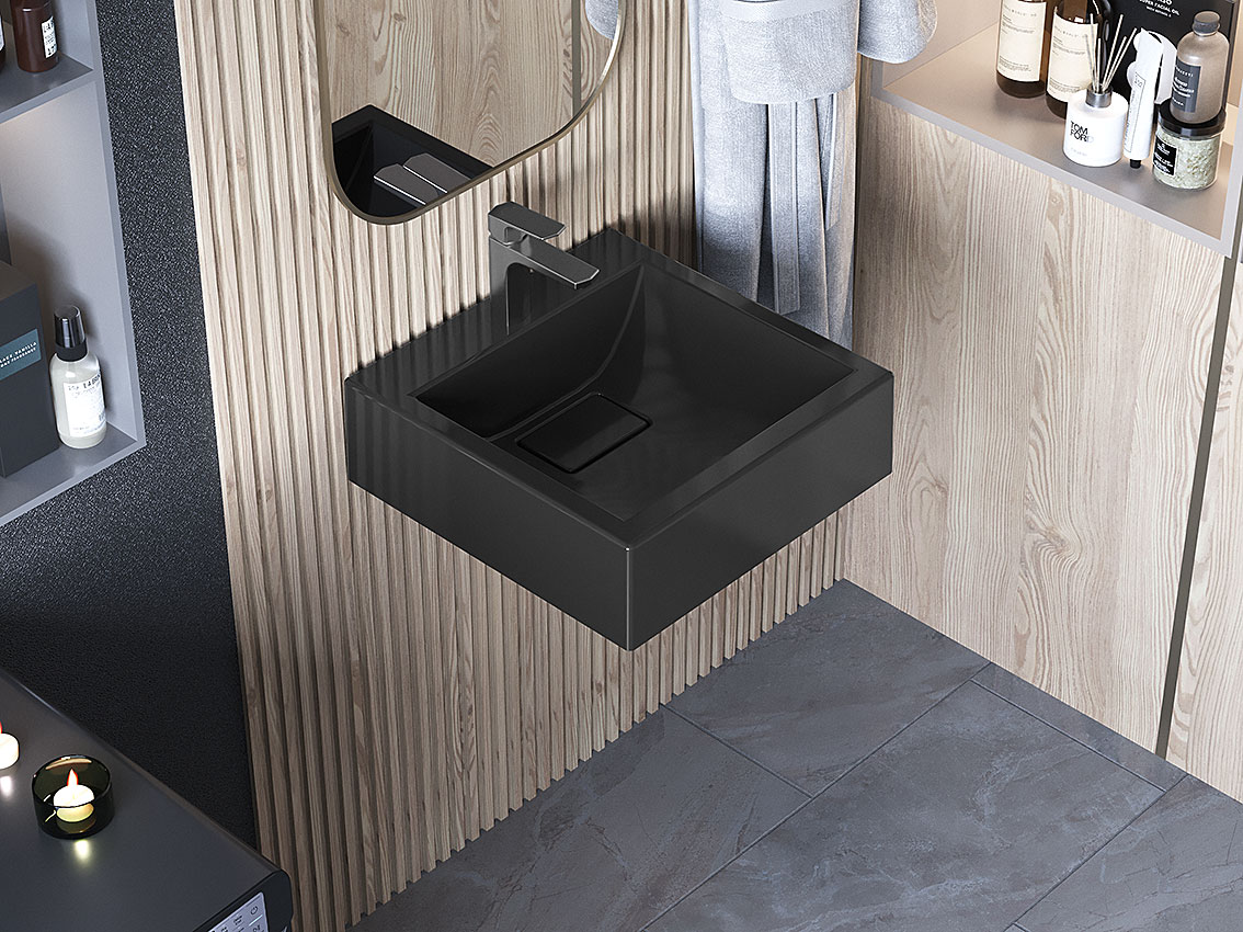 Умывальник, Раковина, подвесной Status Spring 40 Black