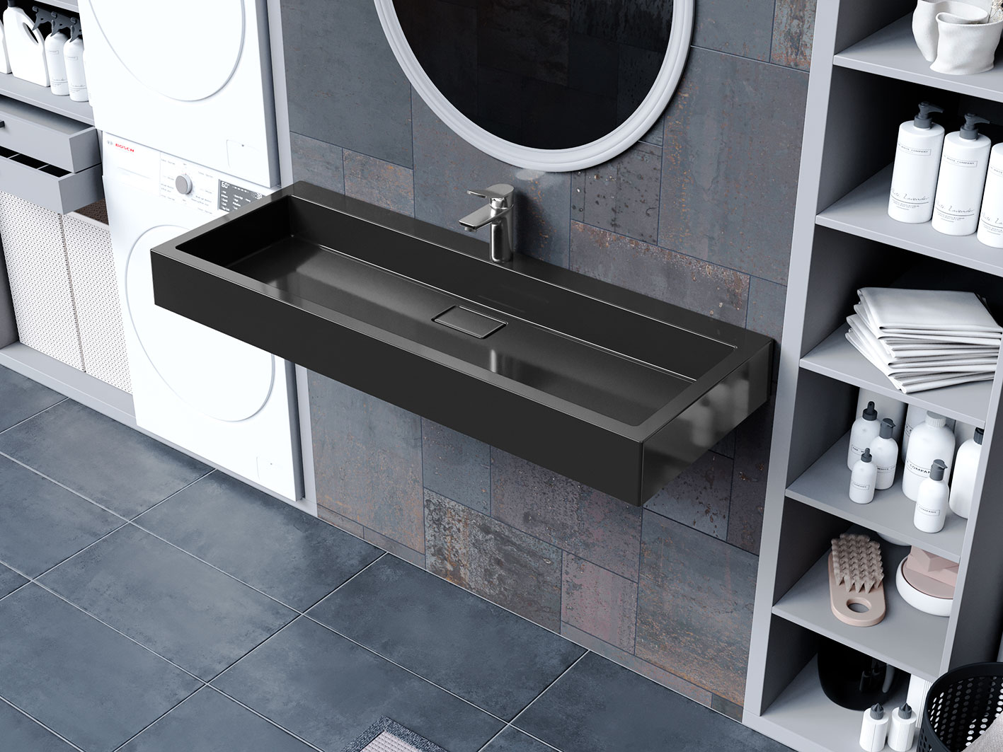 Умывальник, Раковина, подвесной Status Stein 120 Black